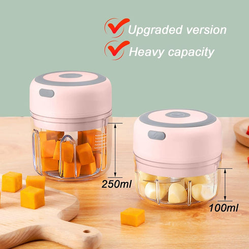 Electric Garlic Chopper, 250ML Food Chopper USB, Mini Vegetable Chopper, Garlic Mincer, Onion Chopper, Portable Small Food Processor for Garlic, G...