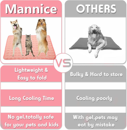 Dog Cooling Mat, Pet Cooling Mat for Dogs Cooling Blanket for Dogs Dog Cooling Pad for Kennels, Crates, Cars, Indoor & Outdoor Ice Silk Cooling Ma...