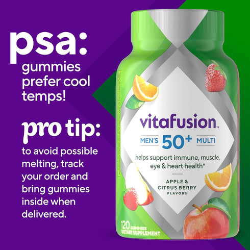 Vitafusion Men's 50+ Daily Multivitamin, Gummy Vitamins, 120 Ct...