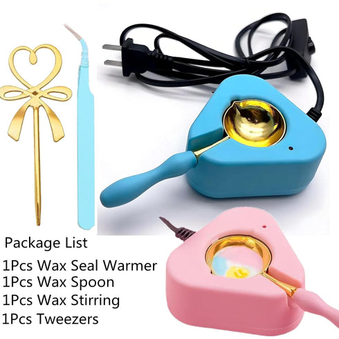 Electric Wax Seal Warmer, Wax Seal Warmer Wax Seal Kit with Spoon, Tweezers and Stirring, Great Tool for Melting Wax Seal Sticks Sealing Wax Beads...