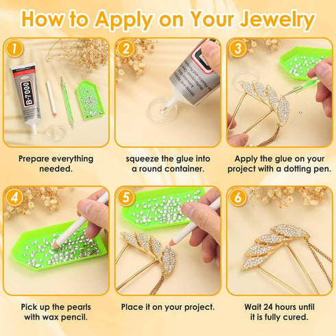 B7000 Glue Clear for Rhinestones, 2Pcs 110mL B-7000 Jewelry Bead Gem Glue with Crystal Rhinestones, Tweezer Dotting Rhinestone Tool for Clothe Fab...