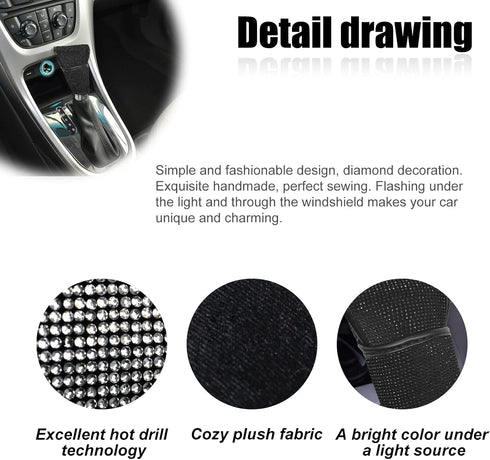 Bling Bling Auto Shift Gear Cover, Auto Shift Gear Cover, Luster Crystal Car Knob Gear Stick Protector, Car Knob Gear Stick Protector,Universal Ve...
