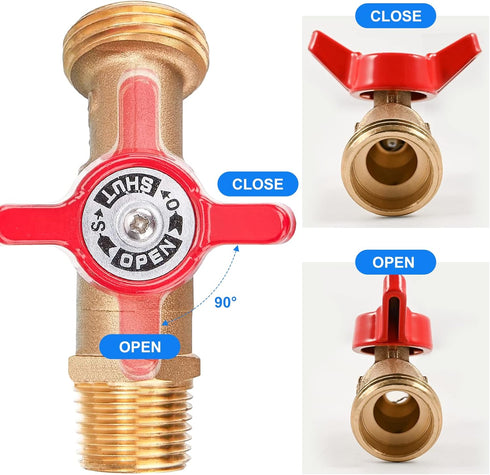 IBC Tote Adapter Fittings, 275-330 Gallon IBC Tote Water Tank Adapter, 2.44" Fine Thread IBC Tote Valve Faucet, Brass Garden Hose Connector, IBC T...