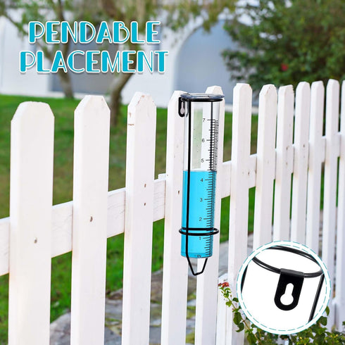 Freeze Proof Rain Gauge with Clamp Rain Gauge Outdoor Large Capacity Clear Number and Scale Rain Meter Adjustable Height Rain Measuring Tool for G...