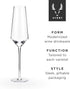 Viski Raye Angled Crystal Champagne Flutes Set of 2 - Premium Crystal Clear Glass, Modern Stemmed, Champagne Glass Gift Set - 8oz...