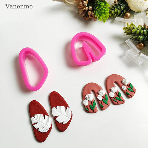 Clay Cutters by Vanenmo- Geometric Polymer Clay Cutters, Long Dangle Shape Clay Earring Cutters,Long Arch Cookie Cutter Basic Clay Cutter Organic ...
