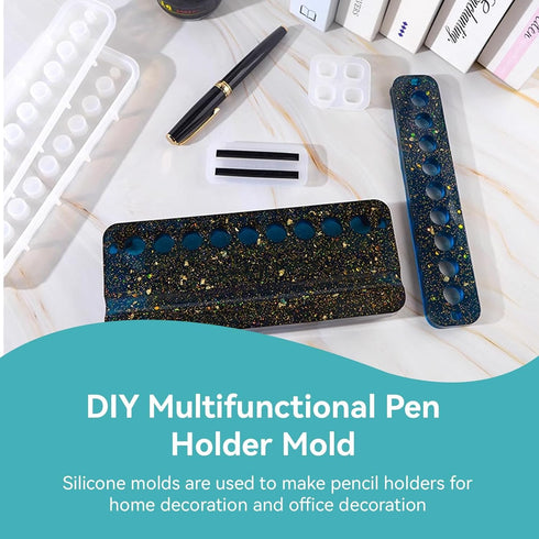 Resin Phone Stand Molds, Pen Holder Molds for Resin Casting Pencil Holder Epoxy Resin Molds Silicone Molds for Epoxy Resin Phone Holder......