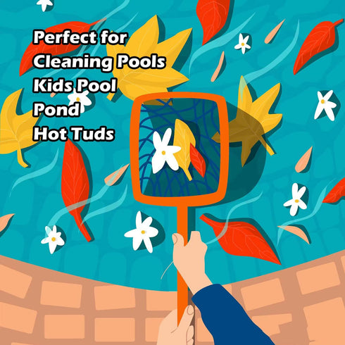 Pool Skimmer, Spa Hot Tub Skimmer Net with Pole - 26'' Ultra Fine Mesh Net for Efficient Cleaning - Ideal for Pools, Spas, and Hot Tubs...