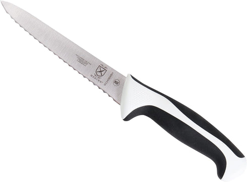 Mercer Culinary M23406WBH Millennia White Handle, 6-Inch Wavy Edge, Utility Knife...