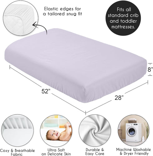 Sweet Jojo Designs Lavender Purple Baby or Toddler Fitted Crib Sheet for Watercolor Floral Collection...