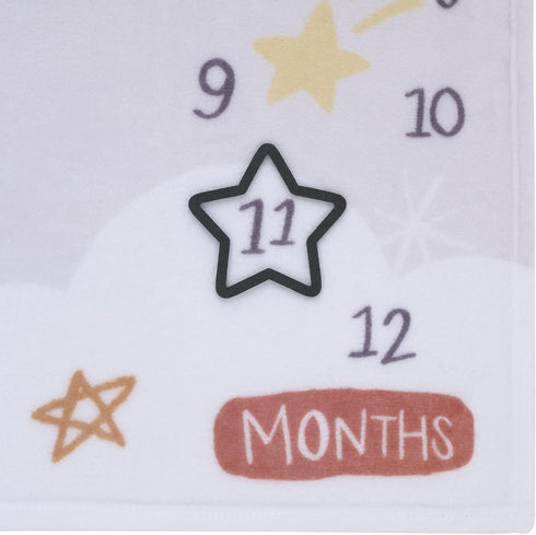 Little Love by NoJo Celestial Grey, Gold and Orange Love You to The Moon & Back Super Soft Photo Op Milestone Baby Blanket...