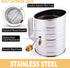 Stainless Steel 3 Cups Flour Sifter for baking | Rotary Hand Crank Powdered sugar shaker and flour duster|...