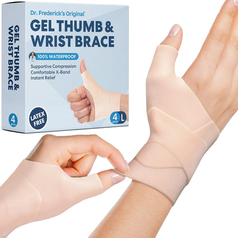 Dr. Frederick's Original Waterproof Thumb & Wrist Brace - 4 ct - Spica Splint - Tendonitis Brace for Arthritis, De Quervain's - Fits Left or Right...