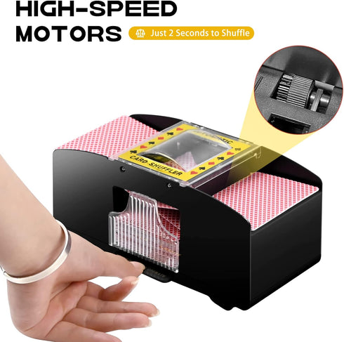 Nileole 2 Decks Automatic Card Shuffler, USB-C/Battery-Powered Shuffler for UNO, Phase10, Texas Hold'em, Poker, Home Card Games, Blackjack, Party ...