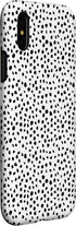 iPhone X/XS Popular Dalmatian Pattern, White w Brush Stroke Black Spots Case...