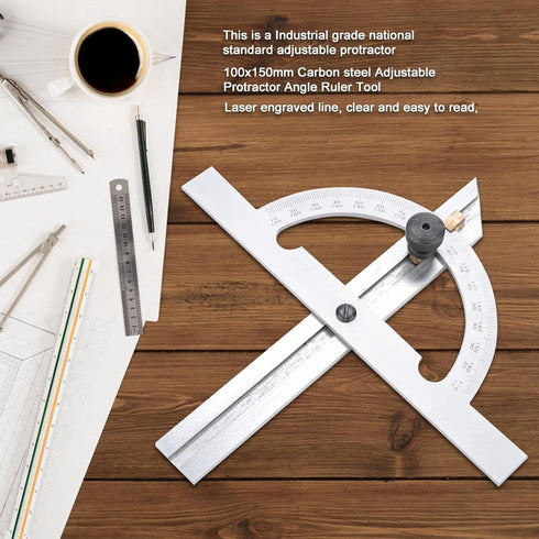 Protractor Angle Finder, 0-180 Degrees Carbon Steel Angle Ruler Measuring & Gauging Tool for Carpenters Woodworking Construction Measurement...