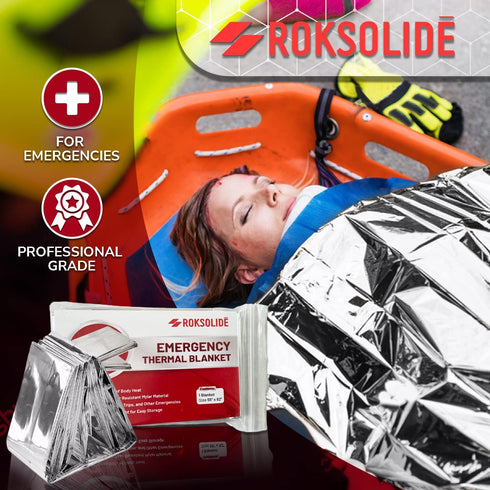 Emergency Blankets | Mylar Thermal Blanket, Essential Survival Gear for Emergency Kits. Ultralight Reflective Foil Blanket for Camping or Cold Wea...