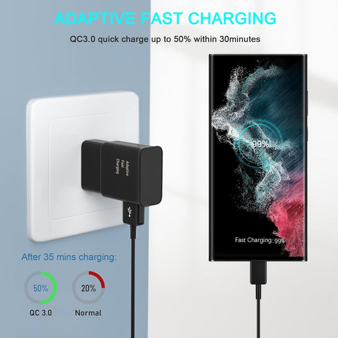 Android Phone Charger Type C with 10 FT C Cable Fast Charging for Samsung Galaxy S10/S10e/S10+/S9+/S8+/S23/S22/S21 Ultra/S20/Note 20/Note 10/Note ...
