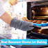 4 Pcs Oven Mitts and Pot Holders,High Heat Resistant 500 Degree Glove with Silicone Non-Slip Surface,Extra Thicken Long Kitchen Cotton Oven Glove ...