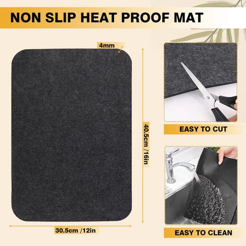 Heat Resistant Mats for Air Fryer Coffee Maker Kitchen Countertop, 4 Pcs 16 x 12 In Non-slip Silicone Appliance Slider for COSORI Ninja Foodi Air ...