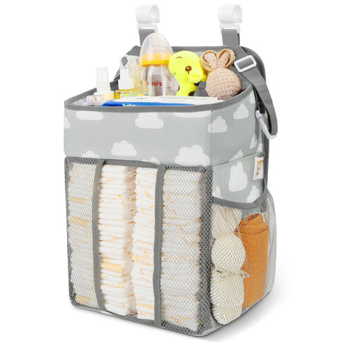 Maliton Hanging Diaper Caddy Organizer - Diaper Stacker for Changing Table, Crib, Playard or Wall & Nursery Organization Baby Shower Gifts for New...