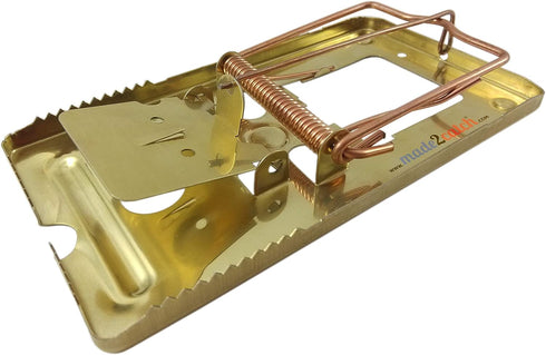 Pack of 2 Classic Metal Rat Traps Brass Coated - Powerful Snap Trap for Rats, Chipmunks - Humane Rat Traps That Work - 2 Traps...