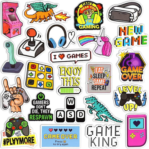 Video Game Stickers for Water Bottles Stickers for Adult Gamer Stickers for Laptop Video Game Vinyl Stickers Waterproof Game Stickers Pack?50Pcs?...