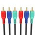 Cmple - 3 RCA Cable 12ft RGB Component Audio Video RCA Cables Male to Male A/V Cable for HDTV, Satellite, Home Theater - Black...