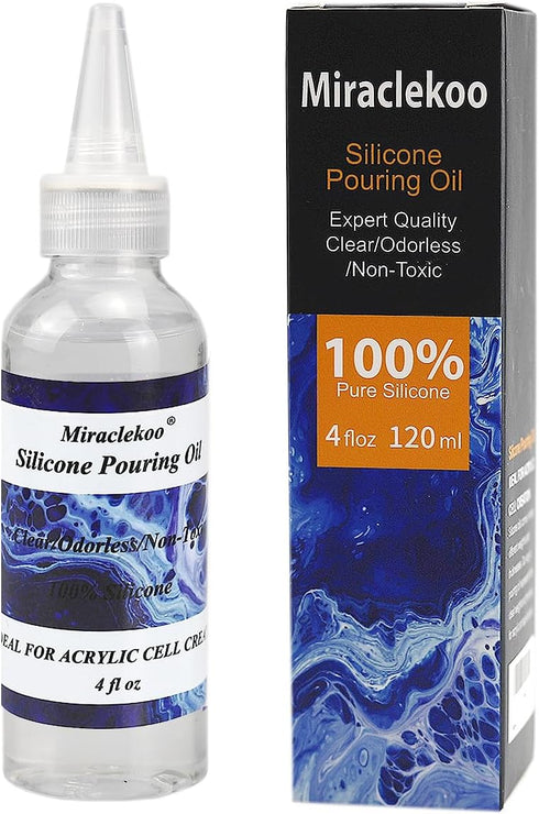 Silicone Pouring Oil Pure Silicone Oil for Creating Cell in Acrylic Paint Resin Pouring,4 Ounce...