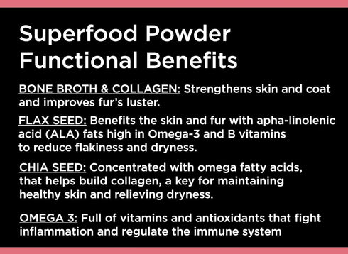 Nature's Diet Pet Bone Broth Protein Powder with Collagen, Chia Seed, Flax Seed & Omega 3 (Skin & Coat, 6 oz (60 Servings))...