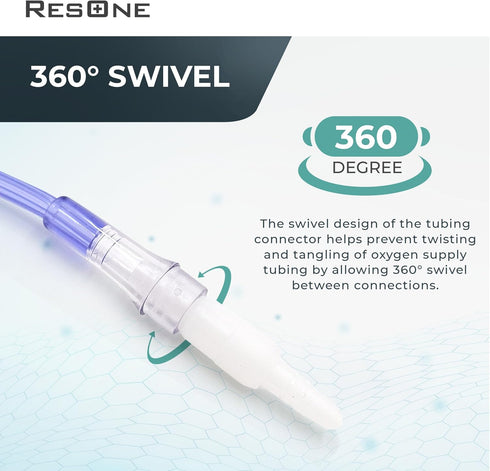 Oxygen Tubing Swivel Connectors 5-Pack - Cannula, Hose, Tube Connectors - Oxygen Line Splitter, Concentrator Supplies - 360-Degree Rotation - Medi...