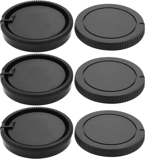 SING F LTD 3 Sets Plastic Body Cap and Rear Lens Cap 64.5 x 19.2mm Compatible with Sony A100 A200 A230 A290 Compatible with Minolta AF Black...
