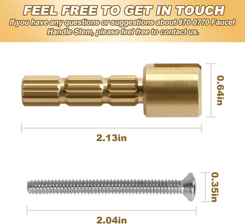 970-0770 Stem Adapter with Screw, for Faucet, Plumbing Equipment Replacement, Brass- 2 Pcs...