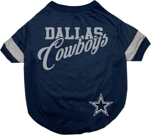NFL Dallas Cowboys T-Shirt for Dogs & Cats, Small. Football Dog Shirt for NFL Team Fans. New & Updated Fashionable Stripe Design, Durable & Cute S...