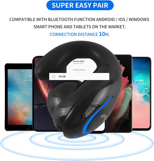 Mini Wireless Earbuds Bluetooth 5.0 Ear Clip Light-Weight Headphones Built-in Mic, IPX4 Waterproof, Open Single-Ear Headset, Sport Earphone for Wo...