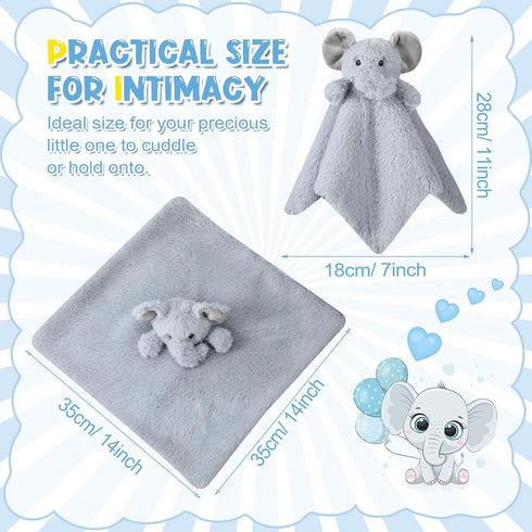 3 Pieces Plush Baby Security Blanket 14 Inch Lovey Soft Fluffy Snuggle Toy Loveys for Babies Stuffed Gift for Newborn, Infant, Toddler, Boys and G...