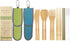 2 Set Bamboo Cutlery Set Bamboo Travel Utensil Reusable Organic Bamboo Utensil Fork Knife Spoon Chopsticks Straw Cleaning Brush for Travel Picnic ...