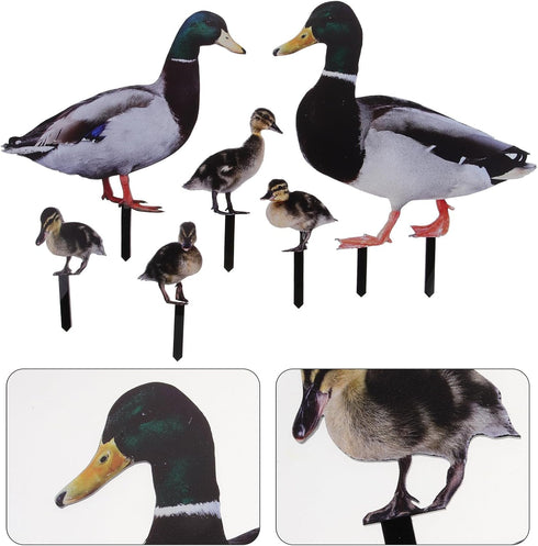 6pcs Garden Decoration Insert Easter Figurines Back Yard Decor Yard Decoration Duck Lawn Sculpture Stake Duck Yard Sign Backyard Decor Animal Inse...