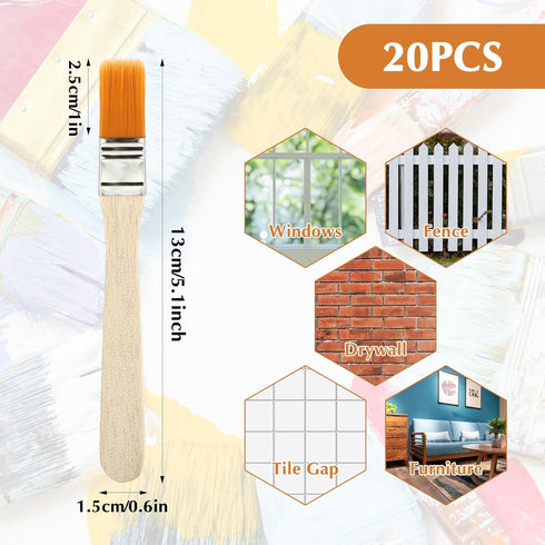 Small Paint Brushes, 1/2 Inch Paint Brush Gloss Paint Brush Nylon Paint Brushs with Wood Handle Reusable Paintbrushes Keyboard Cleaning Brush for ...