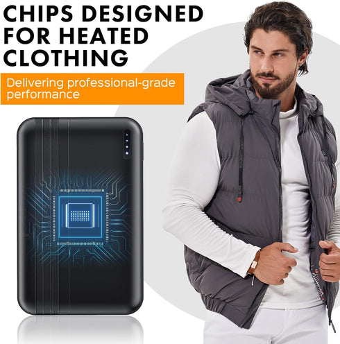 5v/2a 10000mah Heated Vest Heated Jacket Battery Pack Power Bank for Electric Heating Vests Heated Jackets Coats Hoodies Pants Dedicated Battery f...