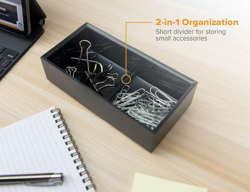 Bostitch Office Konnect Desk Organizer Accessory Tray, Wide, Stacks for Desktop Storage, Black...