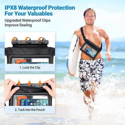 F-color Waterproof Fanny Pack Floating - Waterproof Waist Pouch with 35oz Buoyancy - Cruise Essentials Must Haves Waterproof Bag Keeps Phone Valua...