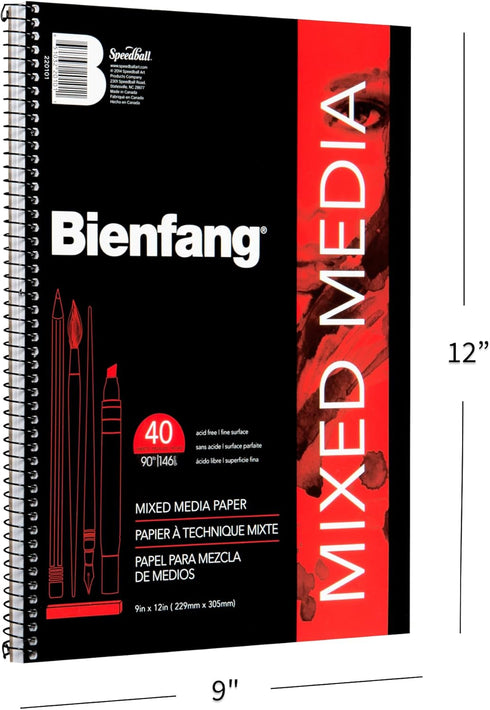 Bienfang Mixed Media Pad, 9 x 12 Inches...