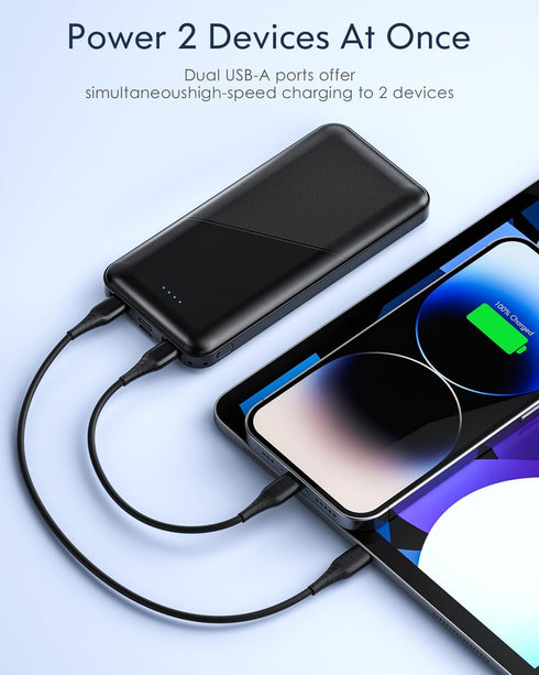 Feeke Portable-Charger-Power-Bank - 15000mAh Dual USB Power Bank Output 5V3.1A Fast Charging Portable Charger Compatible with Smartphones and All ...