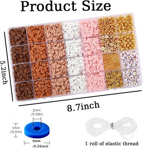 5300+ Clay Beads Bracelet Making Kit Friendship Gold Beads Letter Beads Heishi Beads Polymer Clay Beads Jewelry&Bracelet Making Kit for Teen Girls...