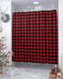 Vandarllin Extra Long 72x84 Inches Shower Curtain Washable,Water Repellent,Rustic Red Black Buffalo Check Plaid Pattern Print...