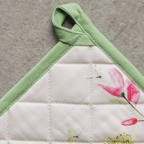 Maison d' Hermine Pot Holders set 100% Cotton Heat Resistant Potholders 8" x 8" Hot Pads with Loop BBQ, Cooking, Baking, Grilling, Kitchen, Handli...