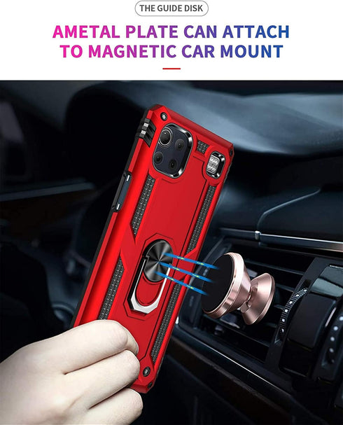 for ZTE Z6250 Case,Zmax 10 Cases,Military Grade Shock Protective Kickstand 360 Ring Holder Defender Hybrid Hard Back Phone Cover for ZTE-Z6250 -Re...