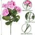 TOCHGREEN Artificial Fake Flowers Purple Pink Geranium Silk Flowers Outdoor UV Resistant Plant Bush 2 Bundles Faux Flowers Geraniums for Outdoors ...