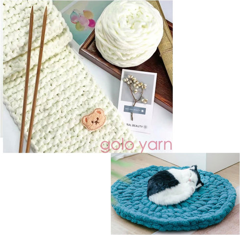 golo Chunky Chenille Yarn for Crocheting Super Bulky Chunky Yarn for Hand Knitting Blanket, Soft Chenille Yarn 20......